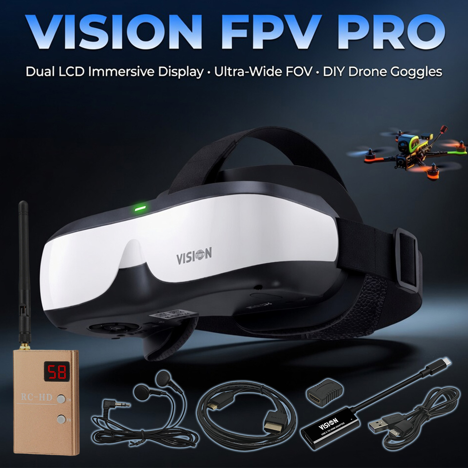 Gafas FPV, Pantalla Montada en - Skyzone Sky04O Pro Fpv Goggles reseña y precio